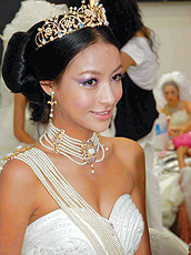 Glamorous bridal attire. Glamorous bridal attire.